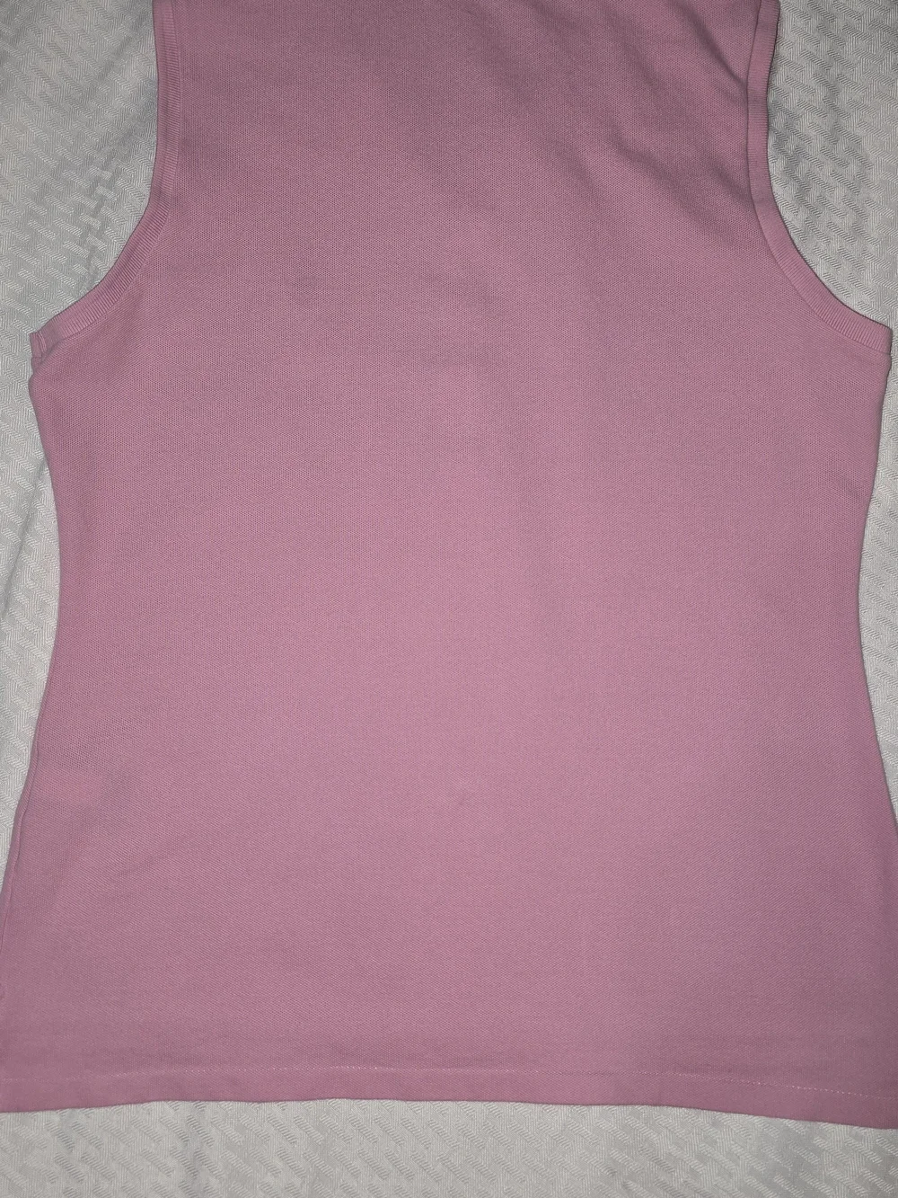 Ralph Lauren Girls Pink Sleeveless Polo with Navy Pony